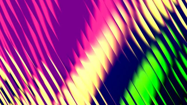 Energetic abstract video pattern with diagonal lines, glowing shapes, and vibrant color transitions creating a hypnotic futuristic motion effect.