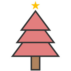 pink christmas tree icon