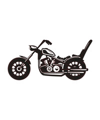 Obraz premium Vintage Motorcycle Illustration Black Silhouette Graphic Design Element Vector