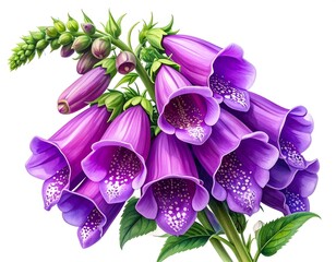 Detailed illustration of vibrant purple foxgloves (1)