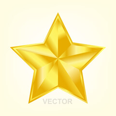 Golden star on white background. Stars icon badges Feedback customers Rank level of satisfaction rating Five stars