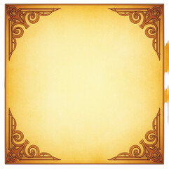 Ornate Golden Border With Textured Yellow Paper Background frame antique