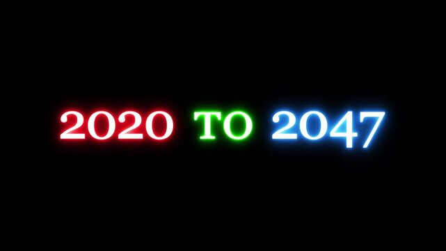New year from 2020 to 2101 animation on background.  Year changing from 2020 to 2101.