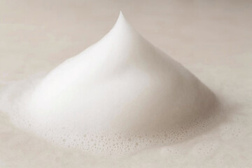 Soap Foam and Bubbles on White Background