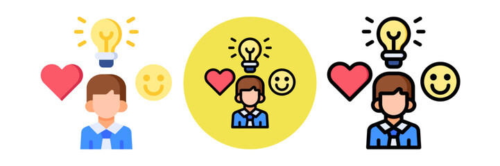 User Experience Icon Flat & Flat Line Style Collection Set