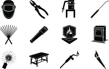 Welder Black Vector Isolated On White Background 