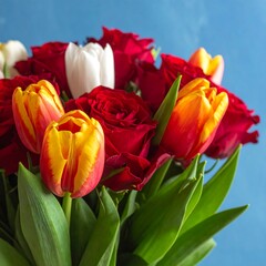 Close-up of a vibrant bouquet