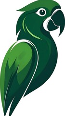 Green parrot profile, stylized graphic