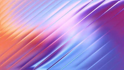 Diagonal Ripples Of Orange Pink And Blue Metallic Gradient Abstract Background texture