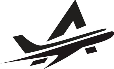 Airplane with an A letter logo
