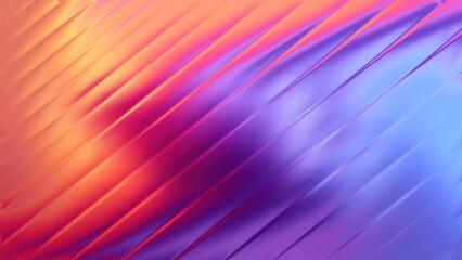 Vibrant Diagonal Ripples In Orange Red Pink And Blue Metallic Abstract background texture