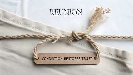 Tied Rope with a Tag Representing Connection and Trust