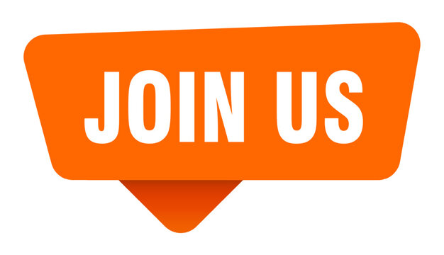 join us sticker. join us orange sign isolated on transpatent background