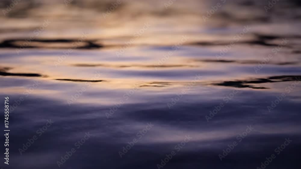 Canvas Prints abstract patterns of water ripples on a calm surface reflect the fading light of dusk, captured with