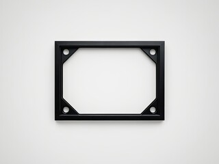 Fototapeta premium Black square frame with four corner holes. Empty inside