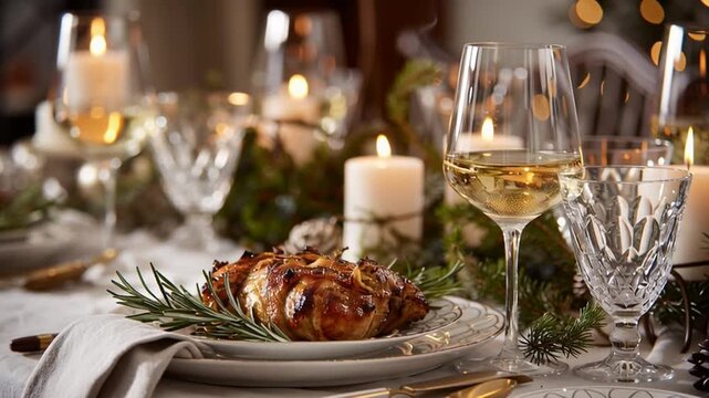 festive christmas dinner table