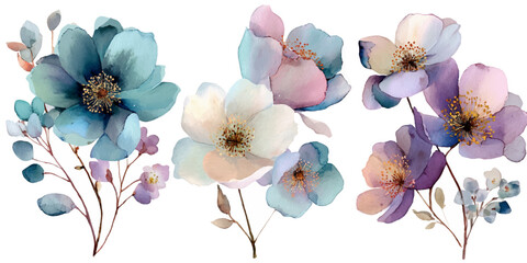 Set of floral wedding arches with pink peonies and delicate vines on a white background. Vibrant Pink Petunias Bloom Abundantly  © darkheaven