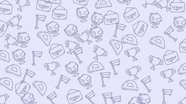 Education pattern ideal for school materials, childrens games, or sportsthemed designs. Trophy flags rulers monsters patterns for a fun and engaging look.