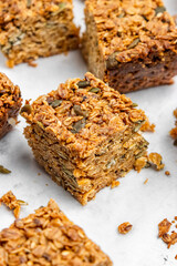 Oat and Seed Flapjacks Close-Up
