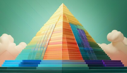 essential recourses for successful business pyramid concept of strategy and planning 3d rendering