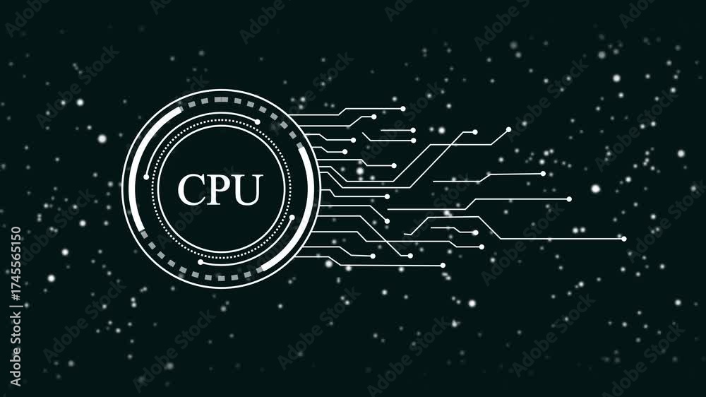 Wall mural futuristic c p u processor chip circuit board technology abstract background digital data processing