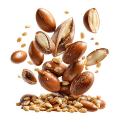 argan nuts png falling argan nuts png seeds visible png argan seeds png cosmetic ingredient png transparent background image
