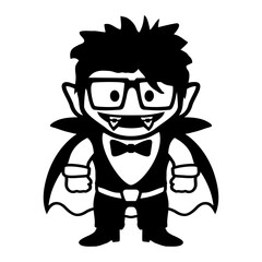 Smart Nerd Vampire Comic Funny Glasses Bowtie Braces