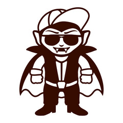 Cool Vampire Teenager Cap Sunglasses Funny Halloween Comic