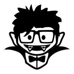 Smart Nerd Vampire Comic Funny Glasses Bowtie Braces