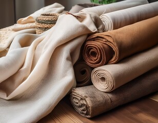 various textured and colored linens organic flax and cotton fabrics in rolls handwoven textiles burlap and canvas suited for eco friendly rustic bohemian and cozy home decor