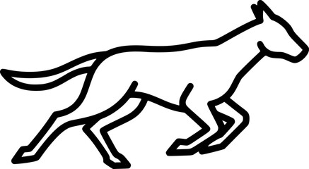 Running Wolf Outline Icon