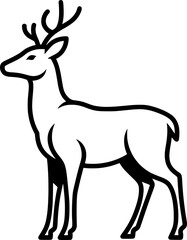 Fototapeta premium Deer Standing Outline Icon