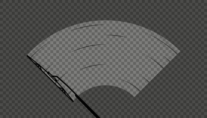Wipers are clearing the windshield. Wiping for the windshield of a car. Clean window, wiper blades. Vector illustration.