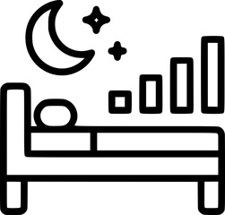 Night Sleep Icon Outline Vector
