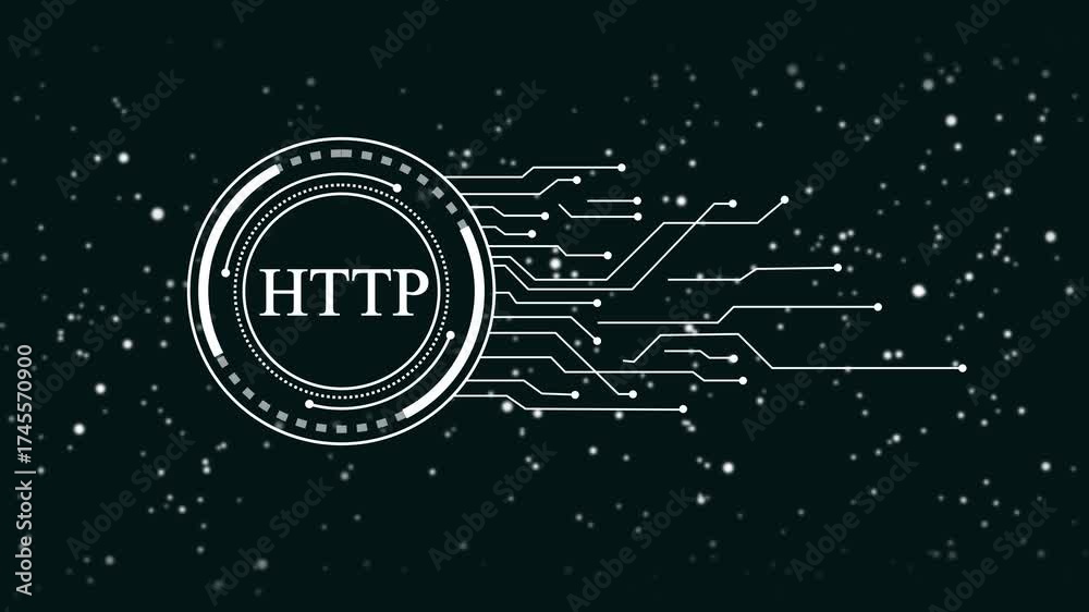 Wall mural futuristic h t p protocol network data transfer digital connection abstract technology background ht