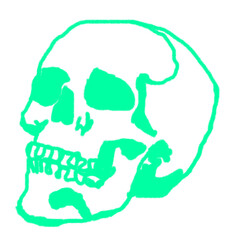 skull vector icon illustration in turquoise
