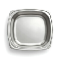 Modern stainless steel square lunch box with polished surface  