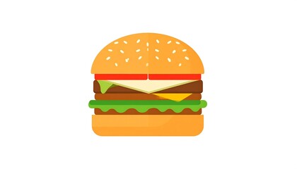 Simple, flat illustration of a hamburger