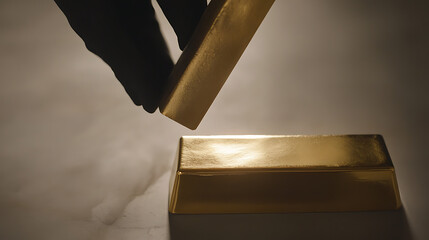 Precious metal ingots. The allure of gold, a symbol of wealth and security. Investing in tangible assets for financial stability.