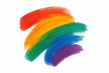 Rainbow paint brush stroke creating abstract colorful background or texture for pride and lgbtq themes