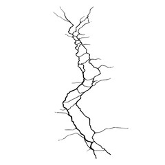 Obraz premium Crack vector fracture line illustration damage surface break split wall texture concrete ground effect graphic 100