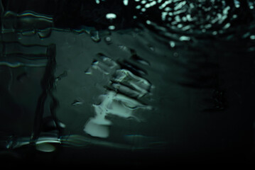 424.Dark Water Ripples With Reflections And Submerged Form