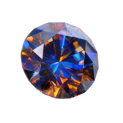 round diamond png brilliant diamond png blue orange fire png faceted gemstone png jewel png transparent background image