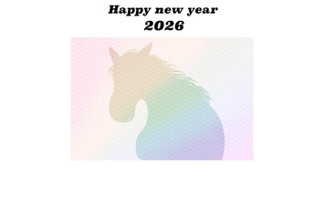 横を向いた馬のイラスト年賀状