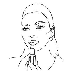 Put on lipstick 