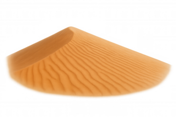 Sand dune with undulating patterns and rich earthy tones, reminiscent of a desert environment. Background is clear
