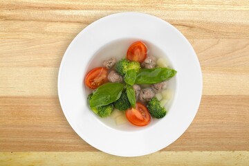 Tasty fresh soup with healthy ingredients