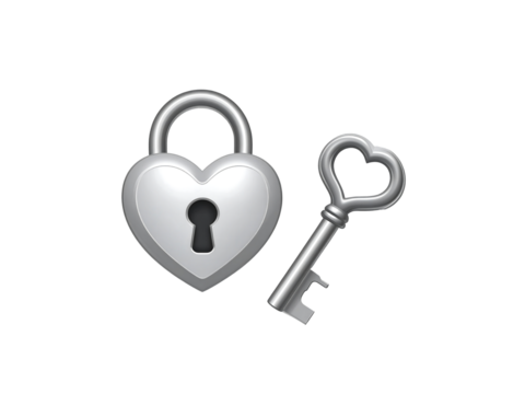 Png heart lock and key isolated on transparent background stock royalty freenew image - Powered by Adobe