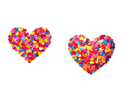 Png two hearts made of candy isolated on transparent background stock royalty freenew image