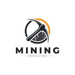 mining logo vintage vector illustration graphic design icon template